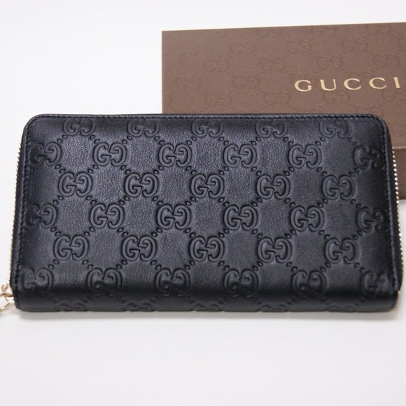 New  Men's Women's Unisex Gucci Black Leather Zip Around wallet - Picture 8 of 9